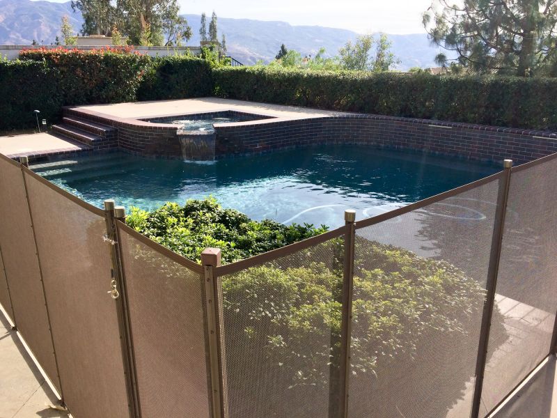 Wide View of Mesh Pool Fence